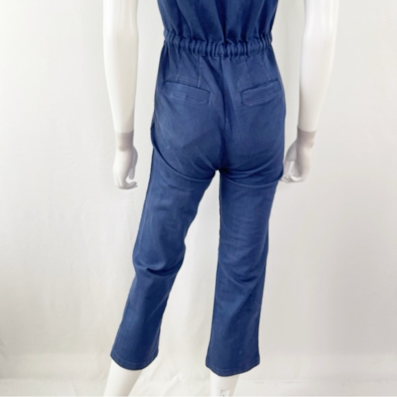 Valfre Jumpsuit Denim Overalls Zip Up V-Neck Short Sleeves Size XS - Picture 11 of 14